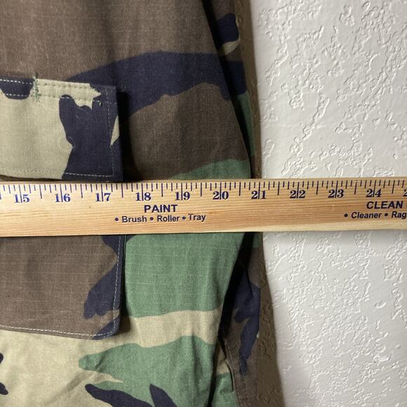 US ARMY Combat Field Jacket Small Long Hot Weather Woodland Camo RipStop Flaws* - Picture 9 of 16
